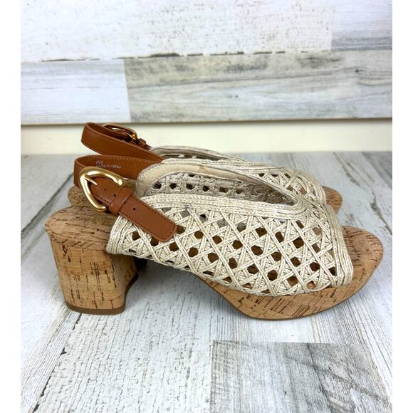 Aerosoles Women’s 8 Cornelia Cream Embroidered Raffia Fabric Platform Sandal NEW - Picture 4 of 9